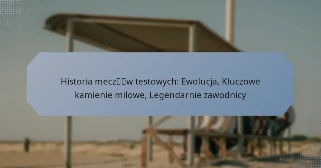 Historia meczów testowych: Ewolucja, Kluczowe kamienie milowe, Legendarnie zawodnicy