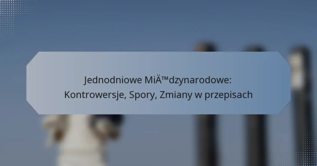 Jednodniowe Międzynarodowe: Kontrowersje, Spory, Zmiany w przepisach