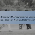 Jednodniowe Międzynarodowe Miejsca: Ikoniczne stadiony, Warunki, Historyczne mecze