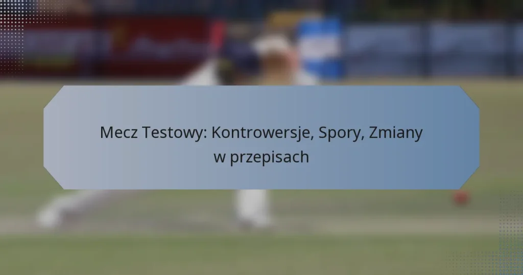 Mecz Testowy: Kontrowersje, Spory, Zmiany w przepisach