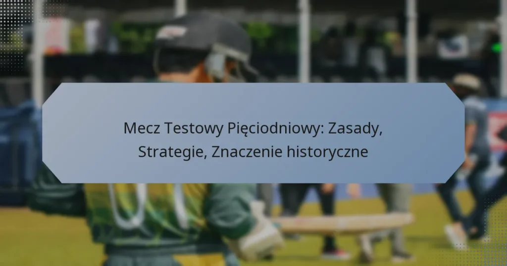 Mecz Testowy Pięciodniowy: Zasady, Strategie, Znaczenie historyczne