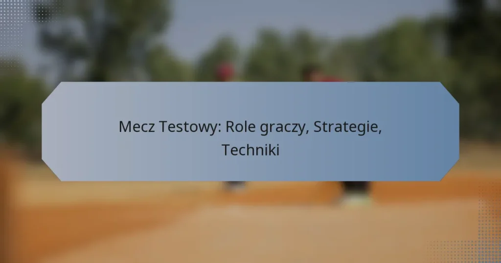 Mecz Testowy: Role graczy, Strategie, Techniki