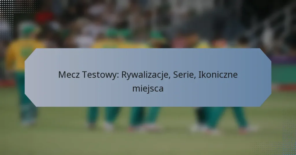 Mecz Testowy: Rywalizacje, Serie, Ikoniczne miejsca