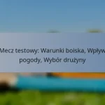 Mecz testowy: Warunki boiska, Wpływ pogody, Wybór drużyny