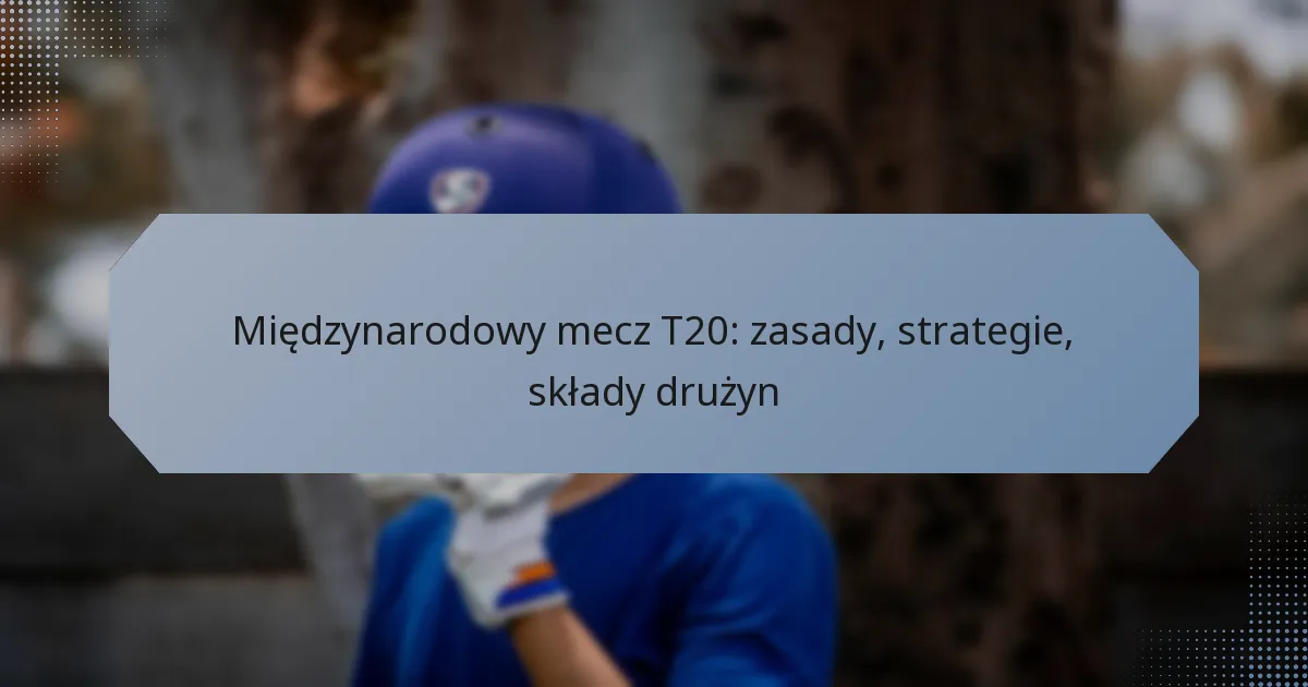 Międzynarodowy mecz T20: zasady, strategie, składy drużyn