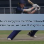 Miejsca rozgrywek meczów testowych: Ikoniczne boiska, Warunki, Historyczne mecze