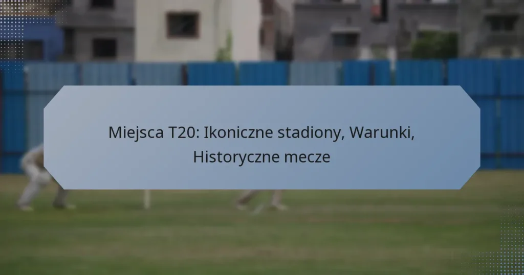 Miejsca T20: Ikoniczne stadiony, Warunki, Historyczne mecze