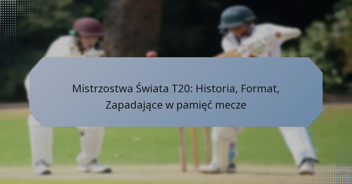 Mistrzostwa Świata T20: Historia, Format, Zapadające w pamięć mecze