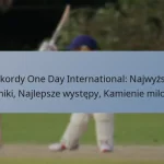 Rekordy One Day International: Najwyższe wyniki, Najlepsze występy, Kamienie milowe