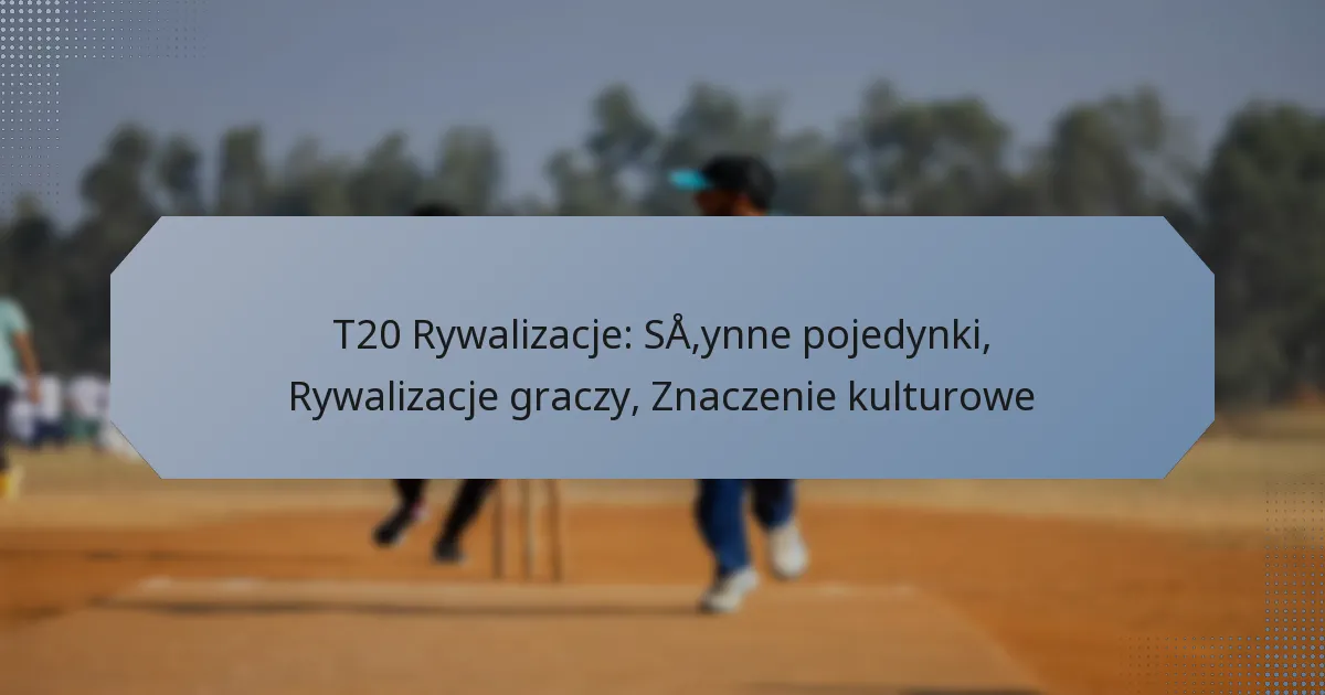 T20 Rywalizacje: Słynne pojedynki, Rywalizacje graczy, Znaczenie kulturowe