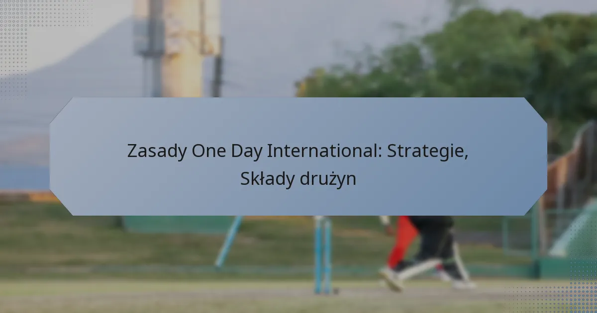 Zasady One Day International: Strategie, Składy drużyn