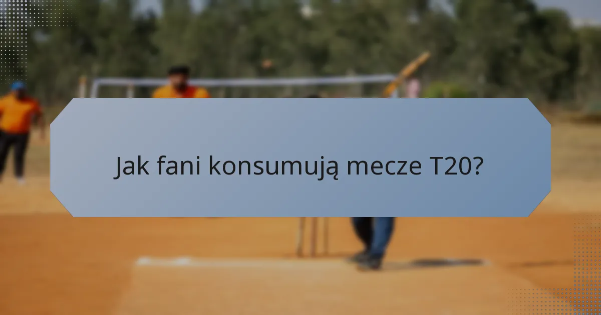 Jak fani konsumują mecze T20?