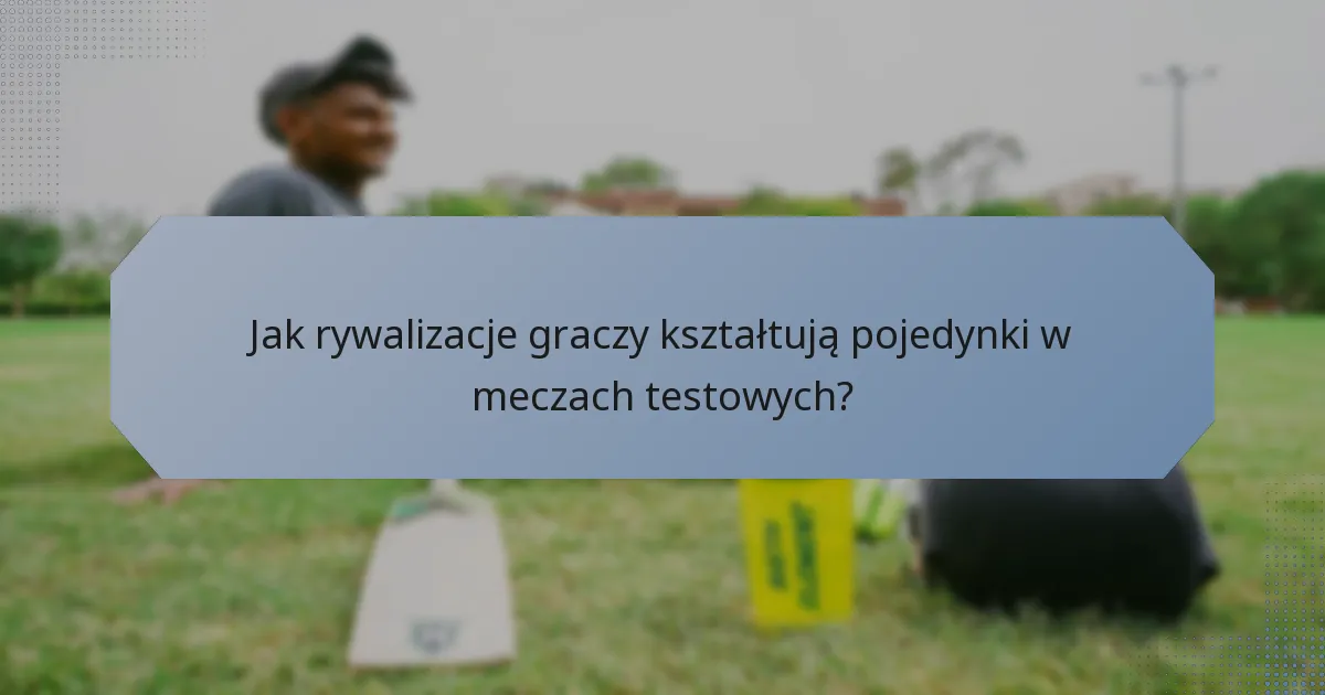 Jak rywalizacje graczy kształtują pojedynki w meczach testowych?