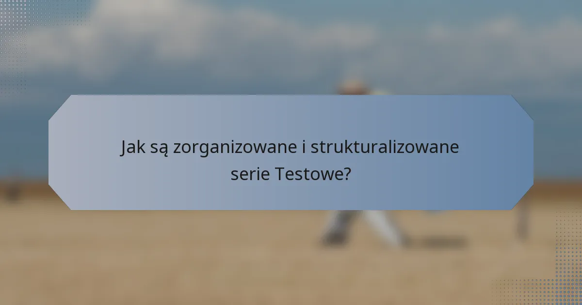 Jak są zorganizowane i strukturalizowane serie Testowe?